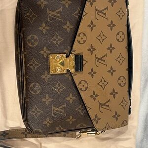 Louis Vuitton Monogram Tan and Brown Messenger Bag
